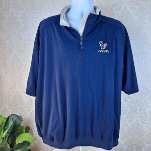 Greg Norman XL Houston Texans 1/4 Zip Navy Blue Pullover Moisture Wicking EUC